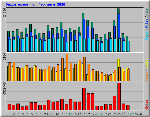 Daily usage for February 2026