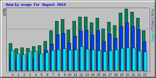 Hourly usage for August 2019