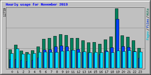 Hourly usage for November 2019