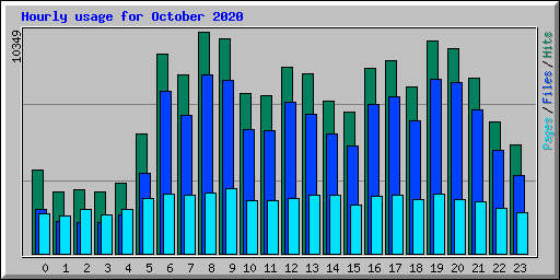 Hourly usage for October 2020