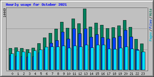 Hourly usage for October 2021